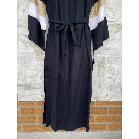 Ancient Kallos navy Linen Kaftan Dress - 100%
Handmade in Greece, Boho Maxi - Picture 3 of 12